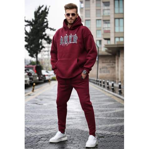 Madmext Maroon Tracksuit For Men 5664 - Bordo