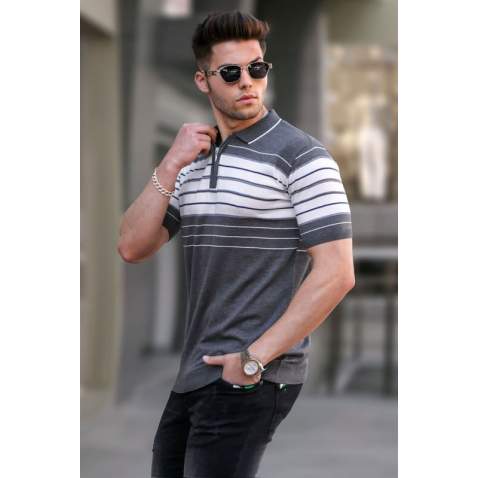 Men Anthracite Polo T-Shirt 5733 - Antrasit