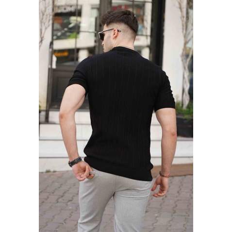 Madmext Men Black T-Shirt 5684 - Siyah