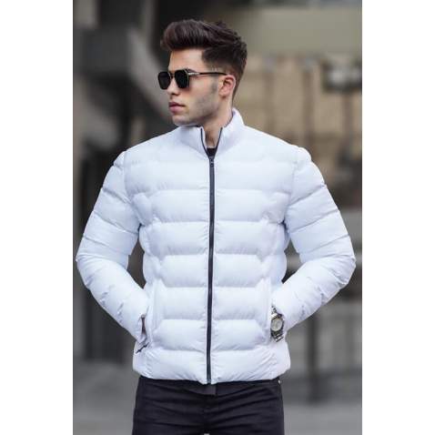 White Puffer Jacket 5707 - Beyaz