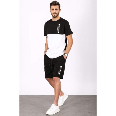 Madmext Men Oversize Black Shorts Set 5385 - Siyah