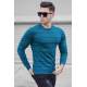 Madmext Men Petrol Green Striped Knitted Sweater 5177 - Petrol yeşili