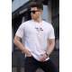 Madmext Men Printed White T-shirt 5383 - Beyaz