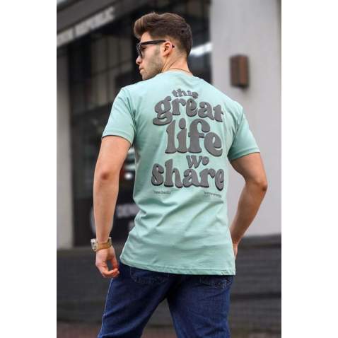 Madmext Men Printed Almond Green T-Shirt 5357 - Çağla yeşili