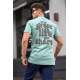 Madmext Men Printed Almond Green T-Shirt 5357 - Çağla yeşili