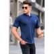 Men Designed Navy Blue Polo T-Shirt 5889 - Lacivert