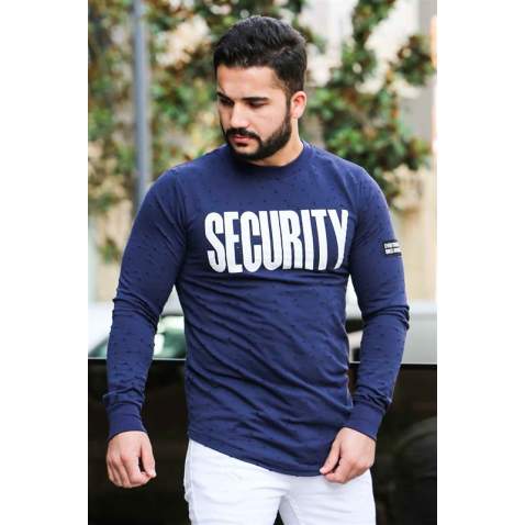 Madmext Navy Blue Rapped Sweatshirt 4126 - Lacivert