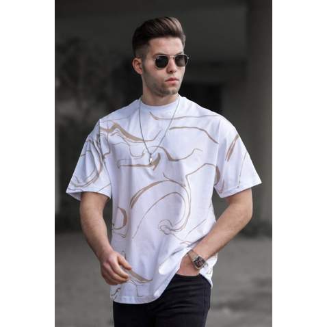 Madmext Men White Designed T-shirt 5362 - Beyaz