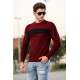 Madmext Maroon Crewneck Jumper 4361 - Bordo