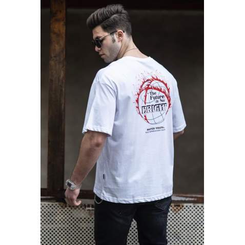 Madmext Men White T-shirt 4968 - Beyaz