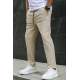 Beige Basic Jogger Trousers 5465 - Bej