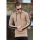 Madmext Camel Striped Hoodie 4151 - Camel