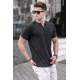 Madmext Men Button Up Black T-Shirt 5831 - Siyah