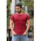 Madmext Men Basic Maroon T-Shirt 4077 - Bordo