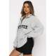 Mad Girls Light Gray Zip Sweatshirt Mg1246 - Karmelanj