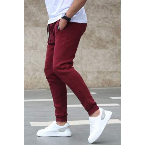 Madmext Men Maroon Plain Sweatpants 4210 - Bordo