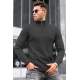 Madmext Men Smoke Gray Zip Sweater 5613 - Füme