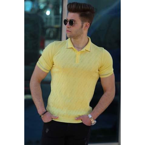 Madmext Yellow Polo Shirt for Men 4538 - Sarı