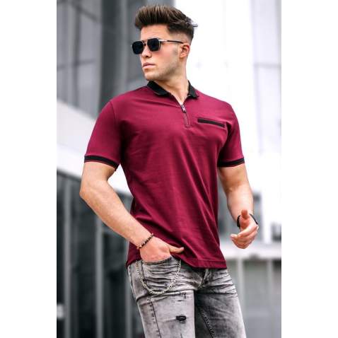 Madmext Men Maroon Polo T-shirt 5396 - Bordo