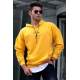 Madmext Basic Yellow Men Hooded Sweatshirt 4767 - Sarı