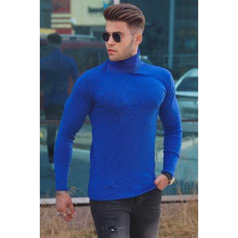 Madmext Saxe Turtleneck Men Jumper 9421 - Saks