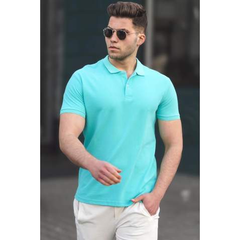 Madmext Men Plain Turquoise Polo T-shirt 5101 - Turkuaz