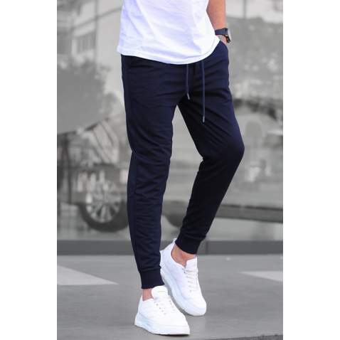 Madmext Men Elastic Bottom Navy Blue Sweatpants 4821 - Lacivert