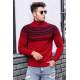 Madmext Red Turtleneck Patterned Jumper 4732 - Kırmızı