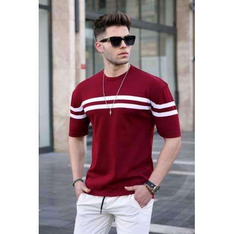 Madmext Men Maroon T-Shirt 5682 - Bordo