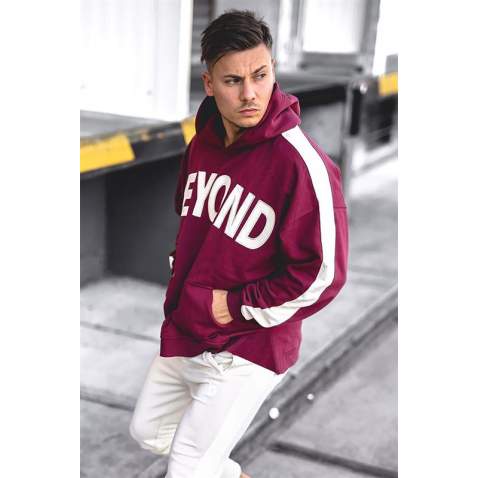 Madmext Men Maroon Sweatshirt Hoodie 5327 - Bordo