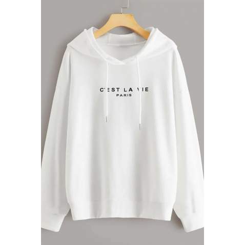 Mad Girls White Printed Sweatshirt MG828 - Beyaz