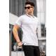 Men Basic White Polo T-Shirt - Beyaz