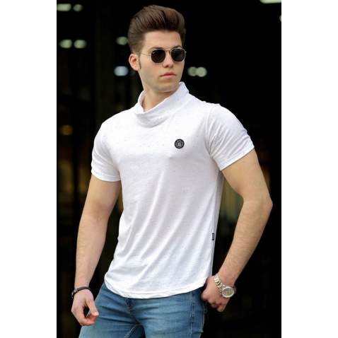 Madmext White T-shirt for Men 4554 - Beyaz