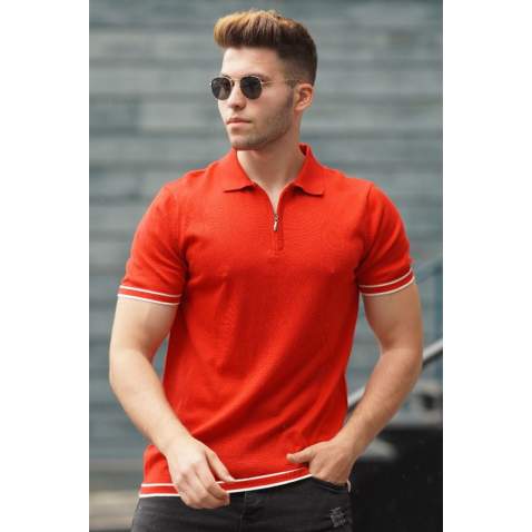 Madmext Men Red Polo T-shirt 5090 - Kırmızı