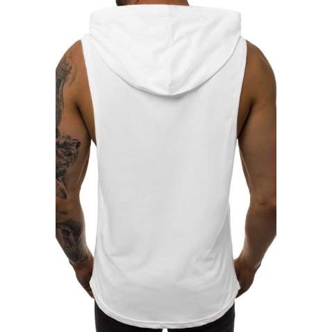 Sleeveless T-Shirt In Hooded White 2992 - Beyaz