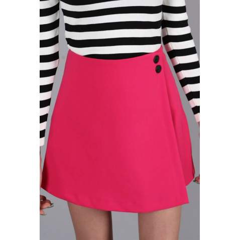 Women Fuchsia Mini Skirt - Fuşya