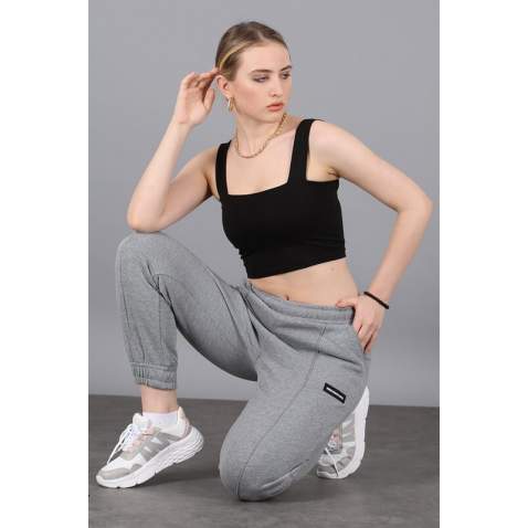 Mad Girls Füme Kadın Jogger Eşofman MG303 - Füme