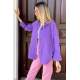 Mad Girls Oversize Purple Shirt MG1369 - Mor