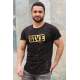 Madmext Black Paint Splatter T-shirt for Men 3075 - Siyah