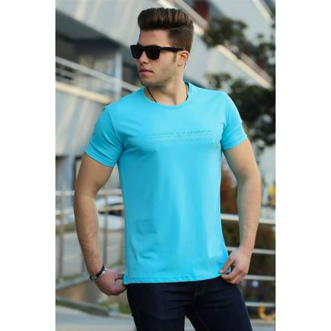 Madmext Turquoise T-shirt for Men 4504 - Turkuaz