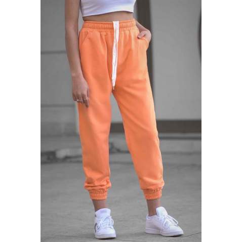 Mad Girls Basic Neon Orange Sweatpants MG304 - Neon turuncu