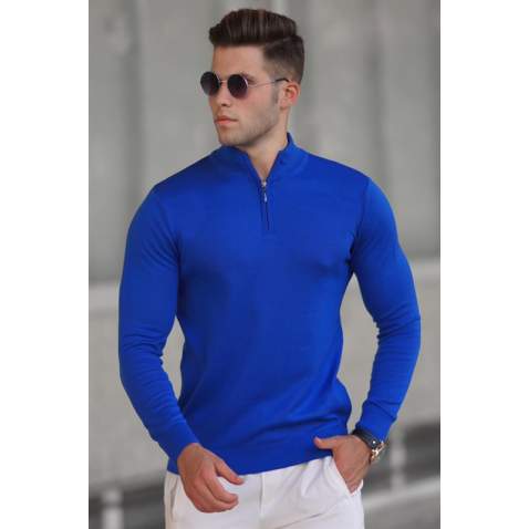 Madmext Men Indigo Sweatshirt 5176 - İndigo