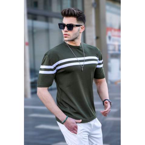 Madmext Men Khaki T-Shirt 5682 - Haki