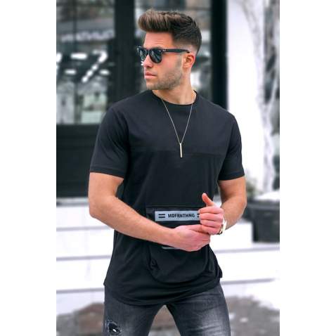 Madmext Men Printed Black T-Shirt 5359 - Siyah