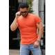 Madmext Men Basic Orange T-Shirt 4077 - Turuncu