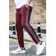 Madmext Maroon Striped Sweatpants 4205 - Bordo