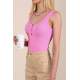 Women Pink Strappy Top - Pembe