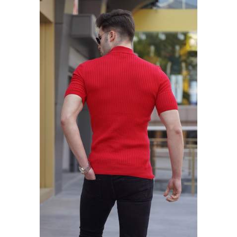 Madmext Red Knitwear With Roll Neck T-shirt 4604 - Kırmızı