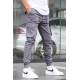 Smoke Gray Slim Fit Jogger Trousers 5740 - Füme