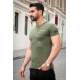 Madmext Khaki Printed T-shirt for Men 3033 - Haki